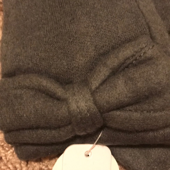 New Fleece Bow Soft Winter Gloves Mittens Gray - Picture 4 of 5